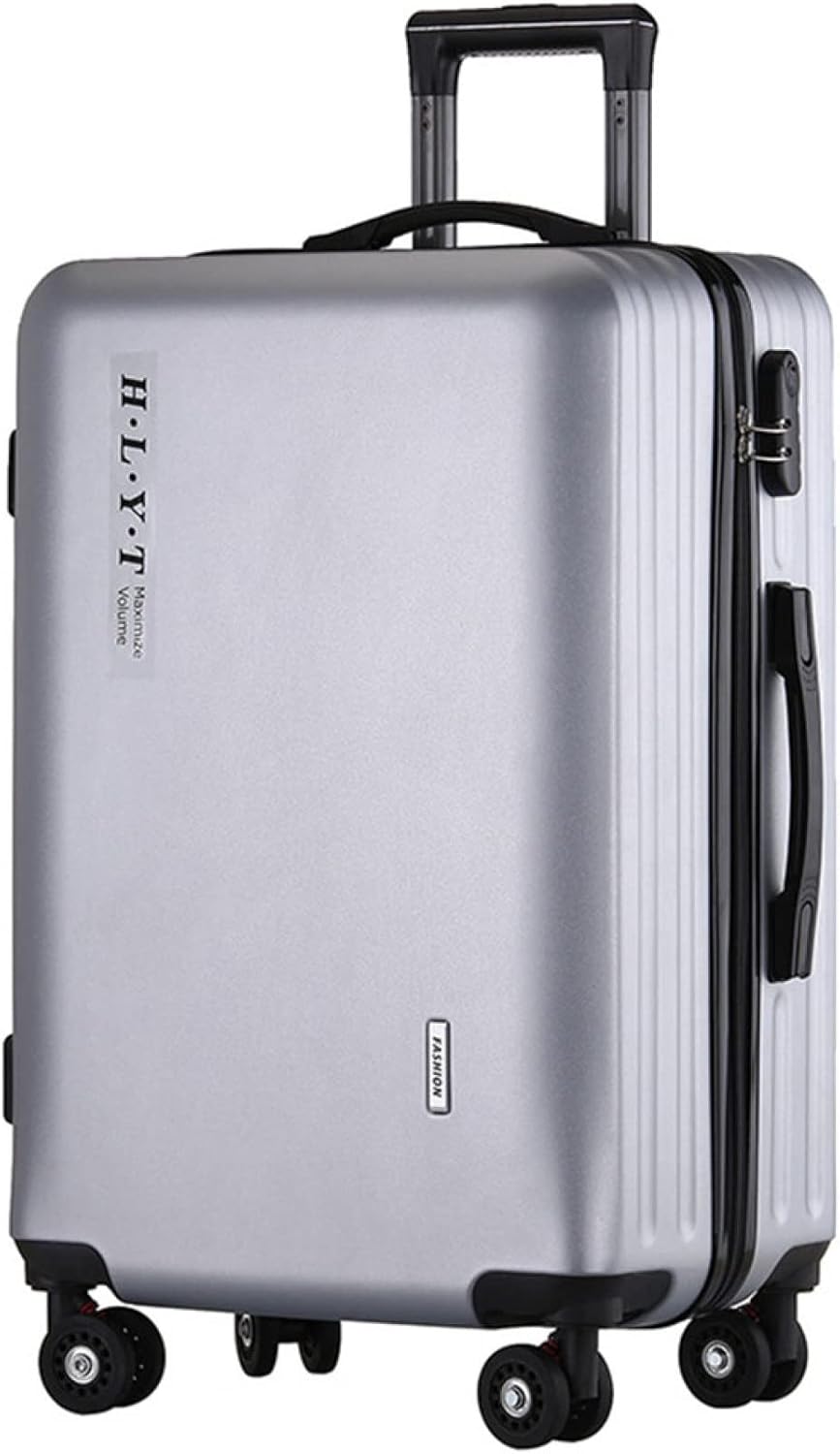 旅行バッグ 持ちはこび容れもの 65L キャリーバッグ チャック式 超軽さ 大型 耐衝撃 静音 ダブルキャスター 360度回転させる 旅する 商行為 出張 しろがね色 L大きさ（6-8泊）