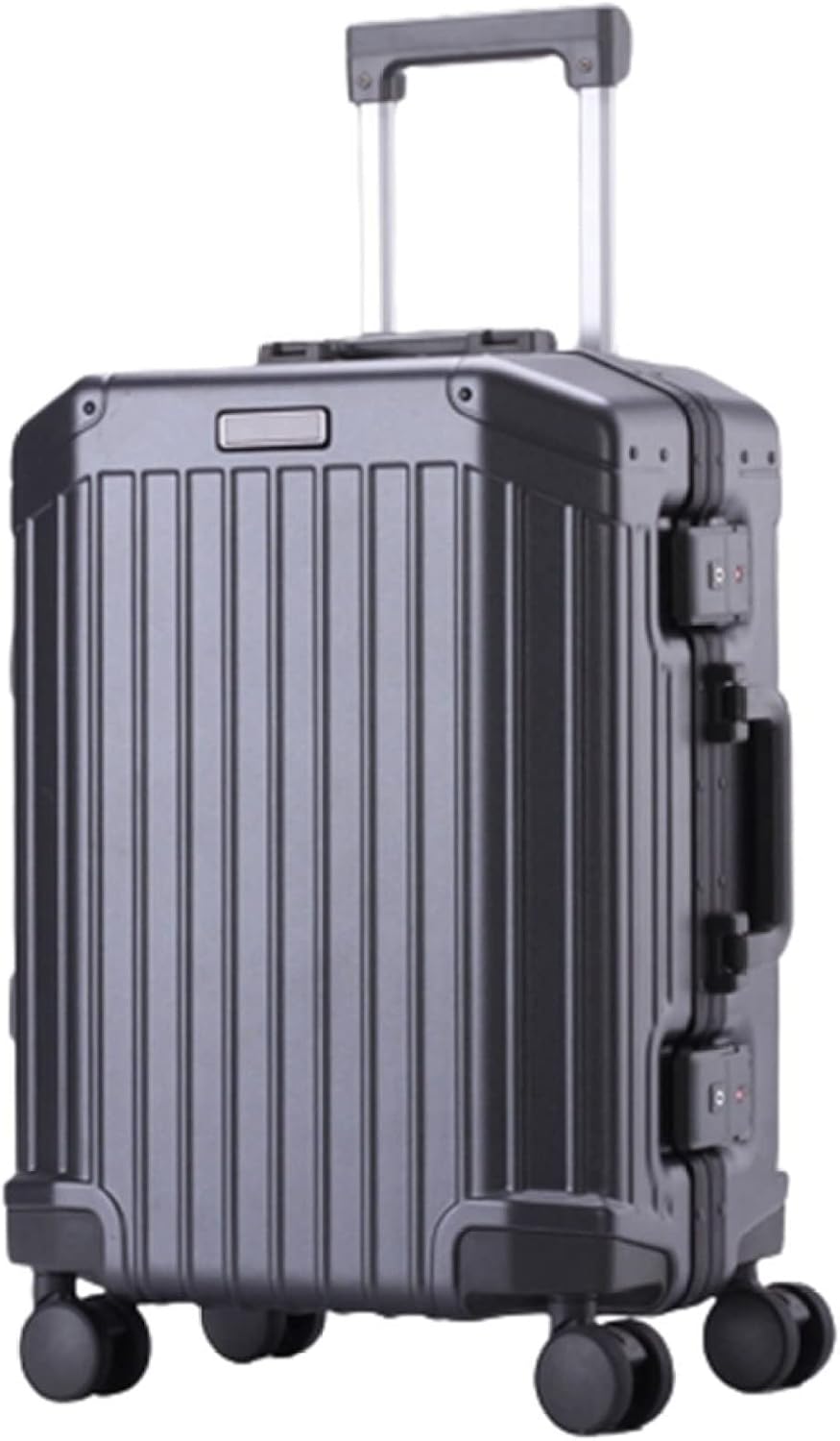 スーツケース キャリーケース 60L キャリーバッグ TSAロック搭載 アルミフレーム 超軽量 大型 耐衝撃 静音 ダブルキャスター 360度回転 旅行 ビジネス 出張 グレー Lサイズ（6-8泊）｜GOTO funny 店