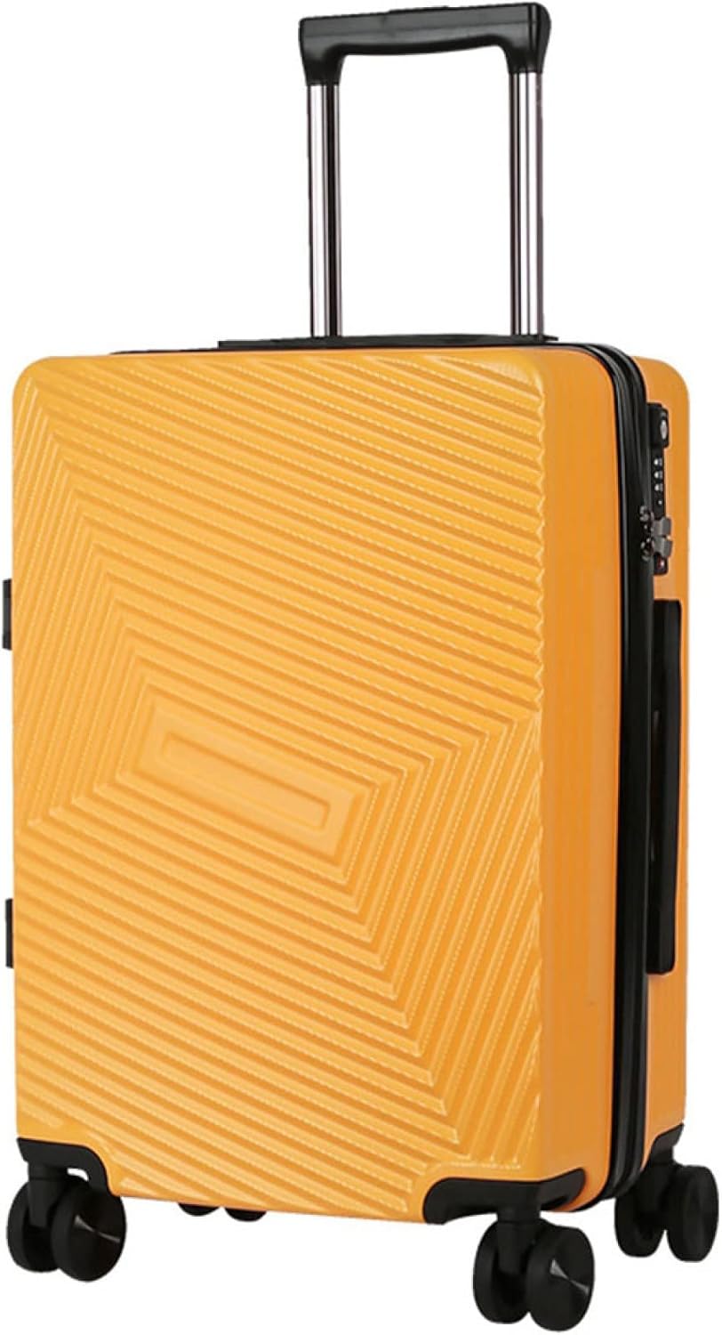 スーツケース キャリーケース 60L キャリーバッグ TSAロック搭載 ファスナー式 超軽量 大型 耐衝撃 静音 ダブルキャスター 360度回転 旅行 ビジネス 出張 イエロー Lサイズ(6-8泊)|GOTO funny 店