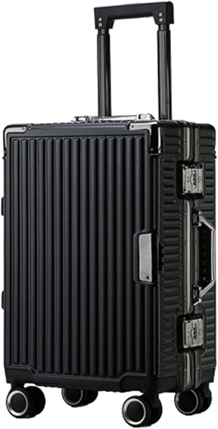 スーツケース キャリーケース 40L キャリーバッグ TSAロック搭載 アルミフレーム 超軽量 大型 耐衝撃 静音 ダブルキャスター 360度回転 旅行 ビジネス 出張 ブラック Mサイズ（3-5泊）｜GOTO funny 店