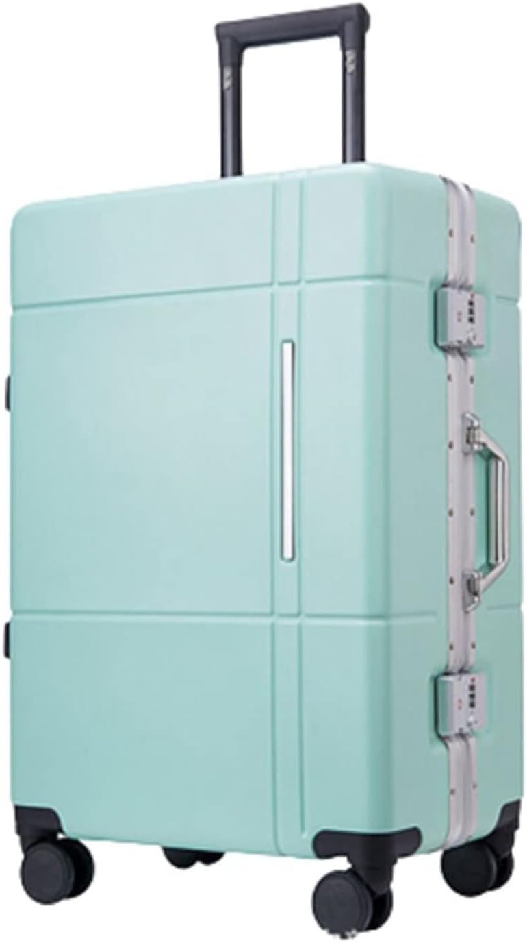 スーツケース キャリーケース 60L キャリーバッグ TSAロック搭載 アルミフレーム 超軽量 大型 耐衝撃 静音 ダブルキャスター 360度回転 旅行 ビジネス 出張 グリーン Lサイズ（6-8泊）｜GOTO funny 店