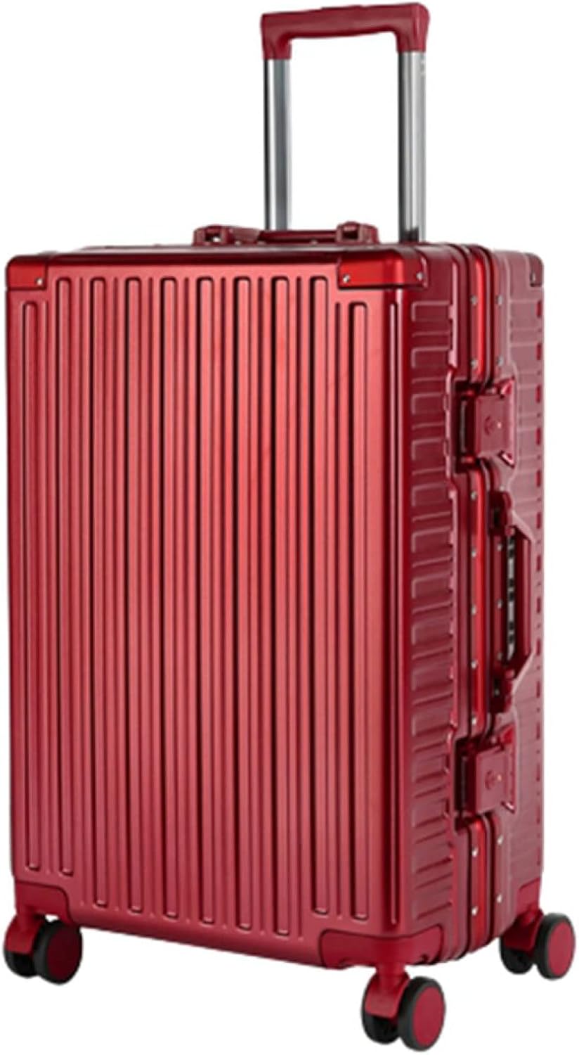 スーツケース キャリーケース 60L キャリーバッグ TSAロック搭載 アルミフレーム 超軽量 大型 耐衝撃 静音 ダブルキャスター 360度回転 旅行 ビジネス 出張 レッド Lサイズ(6-8泊)|GOTO funny 店