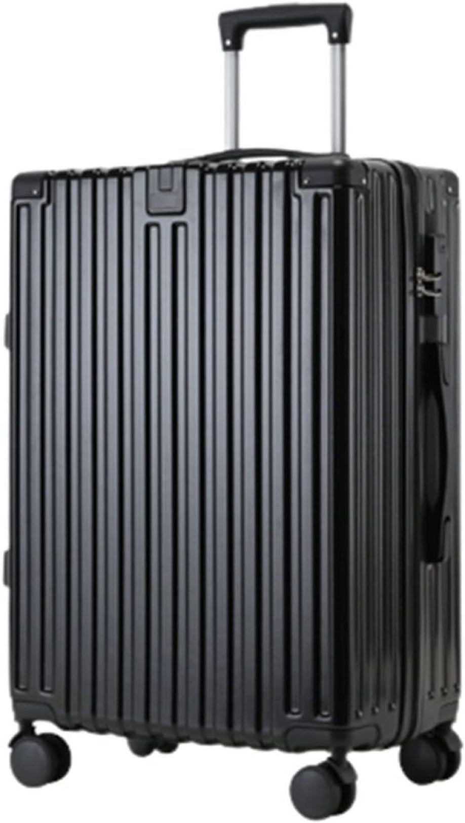 スーツケース キャリーケース 45L キャリーバッグ ファスナー式 超軽量 大型 耐衝撃 静音 ダブルキャスター 360度回転 旅行 ビジネス 出張 ブラック Mサイズ(3-5泊)|GOTO funny 店
