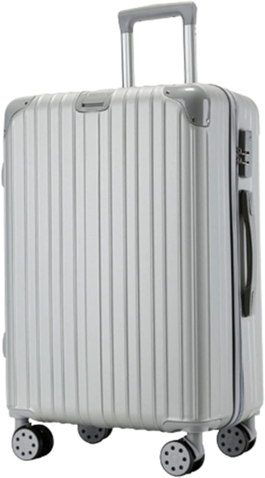 スーツケース キャリーケース 機内持ち込み 35L キャリーバッグ ファスナー式 超軽量 小型 耐衝撃 静音 ダブルキャスター 360度回転 旅行 ビジネス 出張 シルバー Sサイズ（1-3泊）｜GOTO funny 店