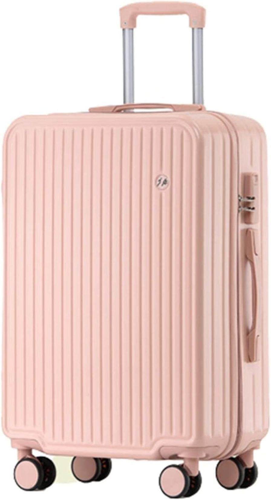 スーツケース キャリーケース 45L キャリーバッグ ファスナー式 超軽量 大型 耐衝撃 静音 ダブルキャスター 360度回転 旅行 ビジネス 出張 Mサイズ(3-5泊) ピンク|GOTO funny 店