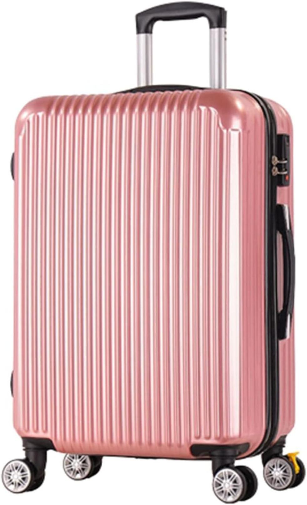 スーツケース キャリーケース 機内持ち込み 35L キャリーバッグ ファスナー式 超軽量 小型 耐衝撃 静音 ダブルキャスター 360度回転 旅行 ビジネス ピンク 出張 Sサイズ(1-3泊)|GOTO funny 店