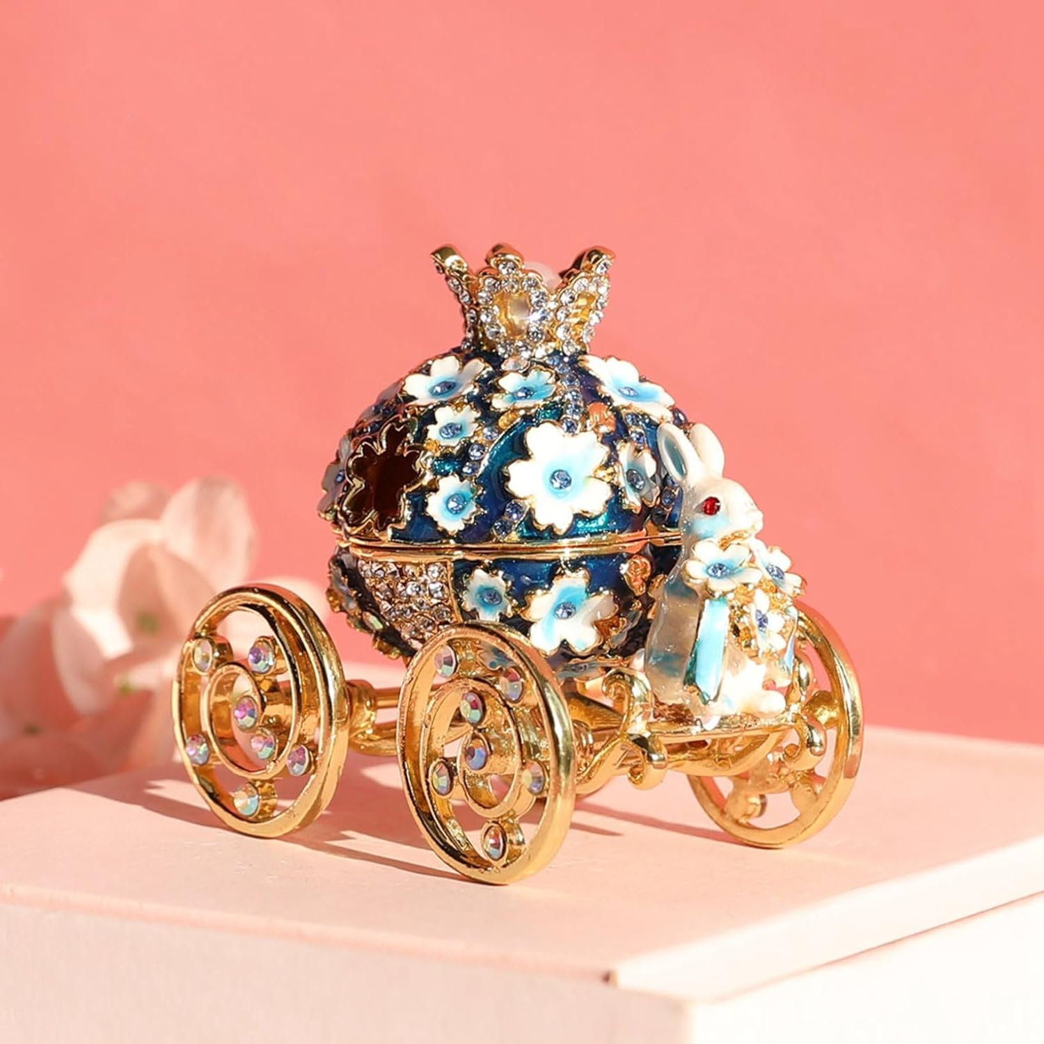 家兎の荷馬車 琵琶 風力タービン 西洋かぼちゃの荷馬車 添え物ボックス席 宝飾品 頸飾り 輪っか ボックス席 保持者 トリンケットボックス かざり付ける 手工芸品 室内装飾 御芽出度用 娘 意中の女