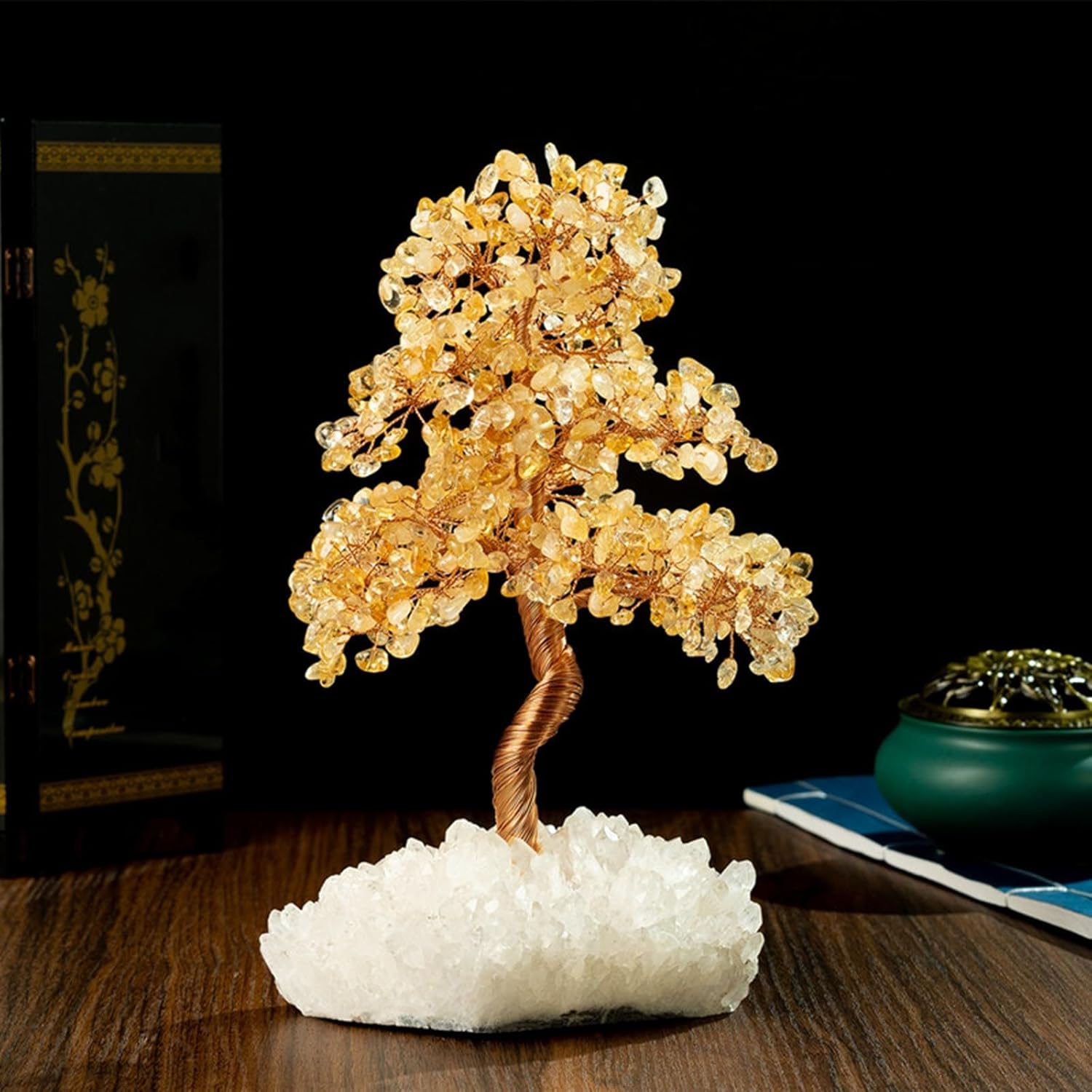 招財樹 風水グッズ 天然石 結晶天然木 飾りつけ 力強さ石ころ 開運グッズ 癒しグッズ 恋いしたう運 金運 御勤め運 仕合わせ 開運 子守り 斎戒もく浴 結晶 室内装飾 小物 かざり付ける品 差し上げ物 差し上げ物 イ