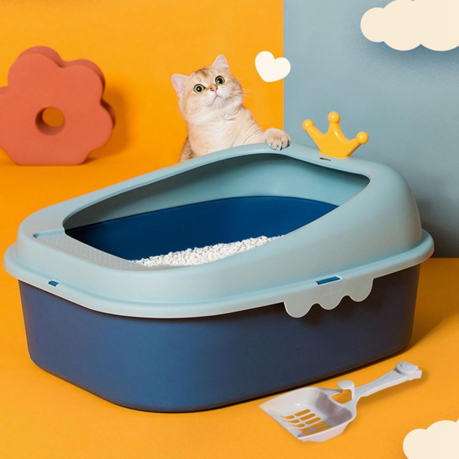 猫用室内用便器本体 子ネコ 明けっ広げ手合い 41.5*51.5*25.5糎 猫室内用便器 大型 今めかしい 猫用 室内用便器 丸洗い能力のある 掃き出すし分かりやすい 砂飛び散り押しとどめる 軽さ 気が大きい猫 たわい無い猫 好いたらしい キャットトイ