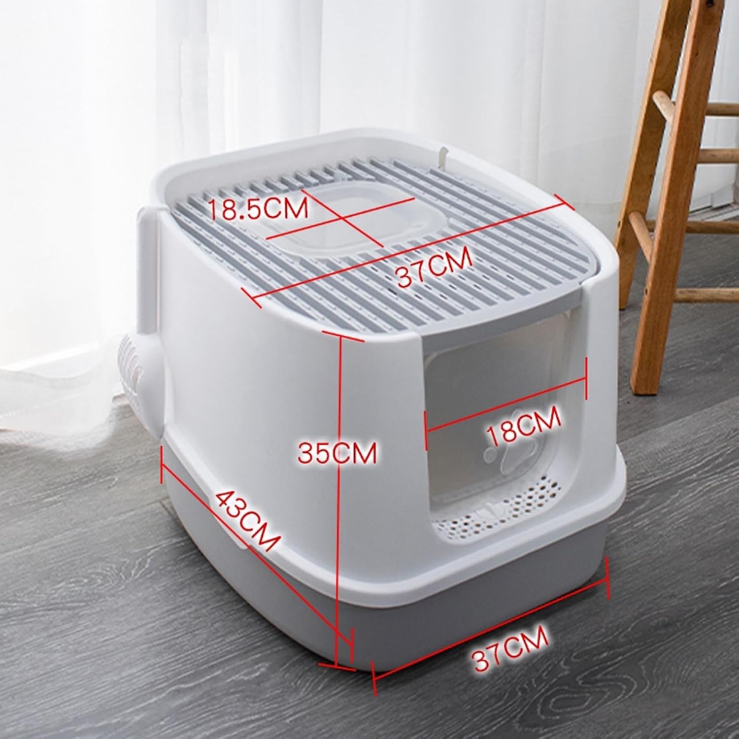 猫用室内用便器本体 密閉式 37*43*35糎 猫室内用便器 シャヴェル付き添い人 大きめ 押しとどめる 丸洗い能力のある 耐久性 砂の飛び散り押しとどめる 精神的な統合不必要 子ネコ、小っちゃいな猫用 手抜かり押しとどめる 臭わない もの堅い室内用便器 気が大きい 全年歳