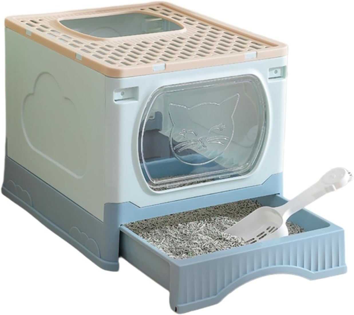 密閉式 猫用室内用便器 40*44*38.5珊 猫用室内用便器本体 大層らしい 猫室内用便器 シャヴェル付き添い人 大きめ 抽き出し式 押しとどめる 砂の飛び散り押しとどめる 精神的な統合不必要 耐久性 折りたたみ 子ネコ、小っちゃいな猫用 手抜かり押しとどめる