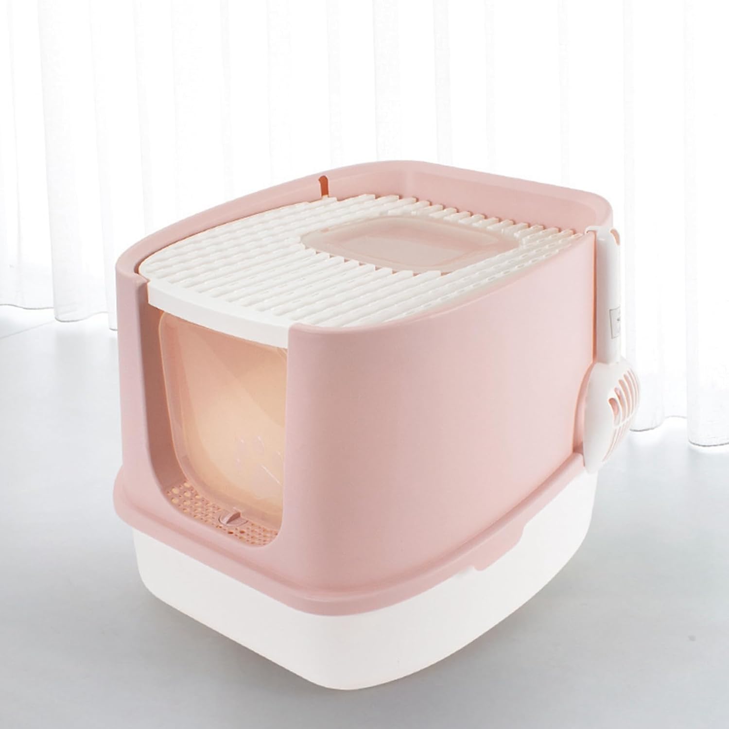 猫用室内用便器 開けはなしとっ始め 全密閉式 とっ始め取りまかなう付 猫砂飛散押しとどめる PP原料品 防臭 壁一皿 付き添い人飛散押しとどめる 愛玩動物お盆 しつけるウォールお盆 飾り気の無いに洗い濯ぎ 足と床を小ぎれいに保つ 洗える