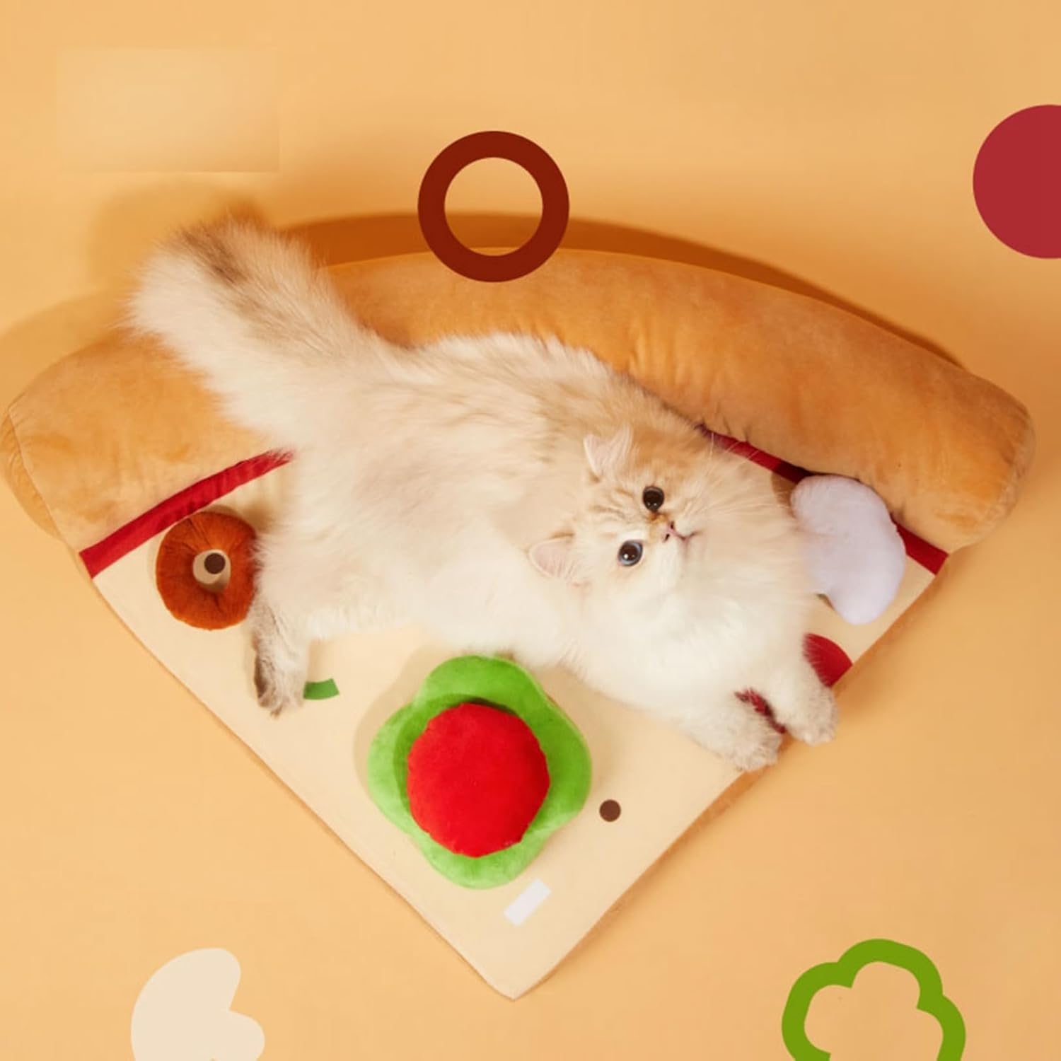 ピッツァ型 愛玩動物座布団 愛玩動物寝台 春夏秋冬用 滑りにくい裏出どころ 室内 お取りつくろう飾り気の無い ぐっすり眠れる 猫住み家 子型犬 御洒落 愛くるしい 愛玩動物用寝袋 耐え噛み 手当たり好いたらしい ふわふわ