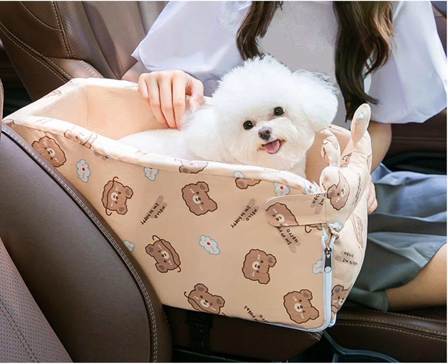 犬 猫用 ペットドライブボックス 腰掛け腰掛け 手つだい席用 携帯型 6kg以内慎ましやか小型犬 車用愛玩動物持ちはこび 上滑り打ちきり 耐摩耗 洗える 飾り気の無い据え付ける 飾り気の無い据え置き 汚れた状態キズ押しとどめる おでかけ カーキ 4