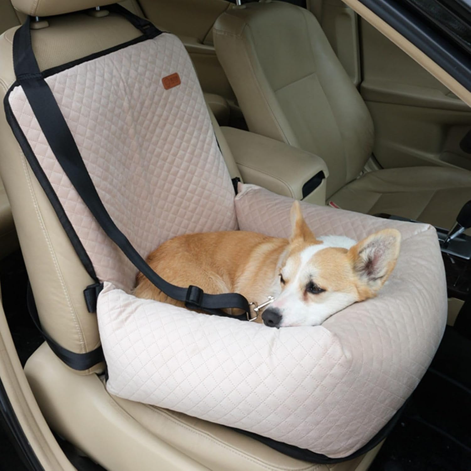 車載用愛玩動物居敷き 愛玩動物用運転ボックス席 手伝い手席専用 固着させるシートベルト 中型 小型犬 全種猫用 座蒲団用 アームレスト 愛玩動物座蒲団 多役立つこと 寝いす 洗い濯ぎ可 防汚 ペットドライブシート ペパーミント