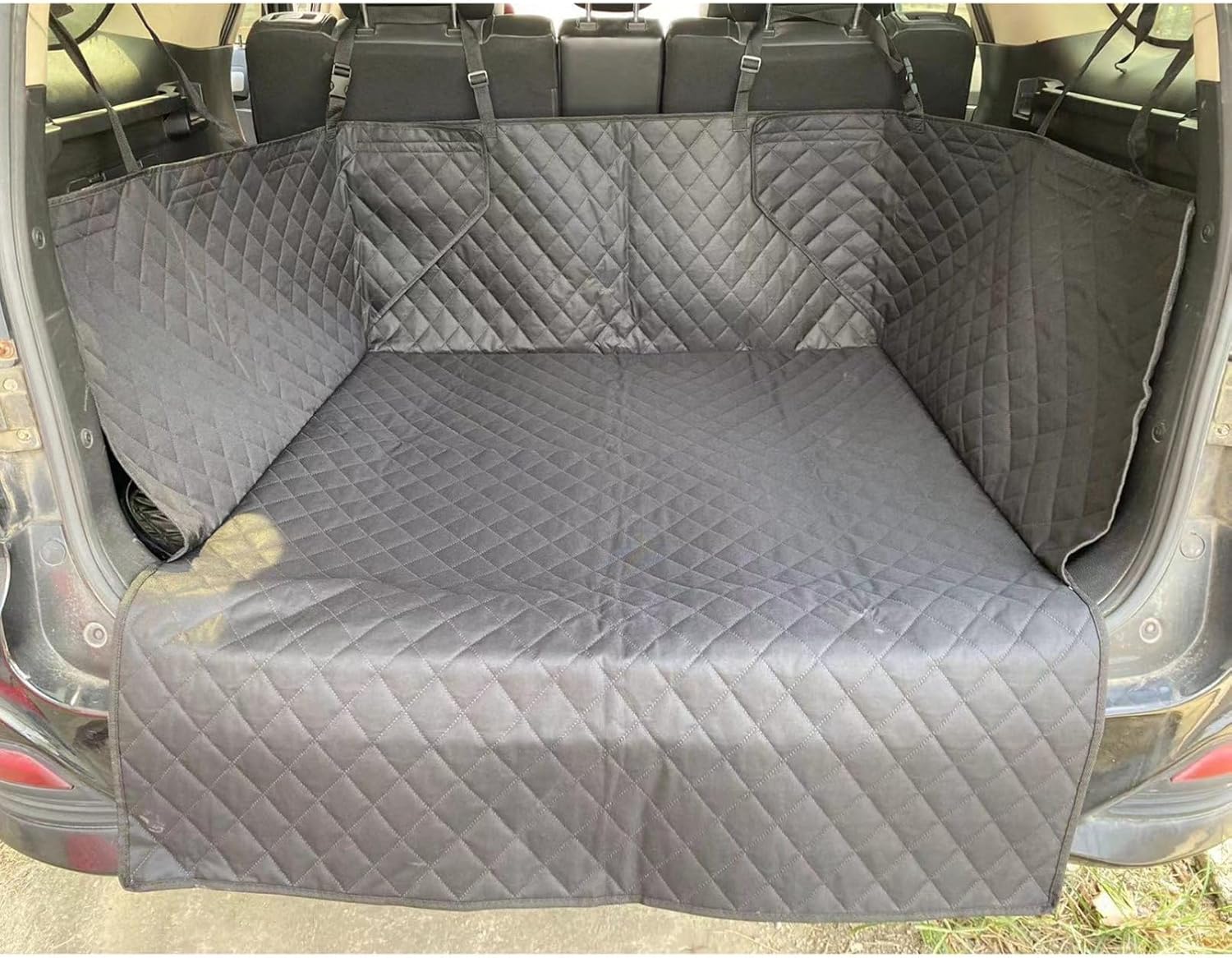 車用 愛玩動物居敷き 汎用版 SUV ブート うしろ側居敷き 飛び出し押しとどめる 酒を飲むこと押しとどめる 犬セーフ 折り畳み可 ペットシートカバー 犬車に乗せるグッズ ペットマート 汚れた状態キズ押しとどめる 犬 車 旅する来歴 黒いこと 1