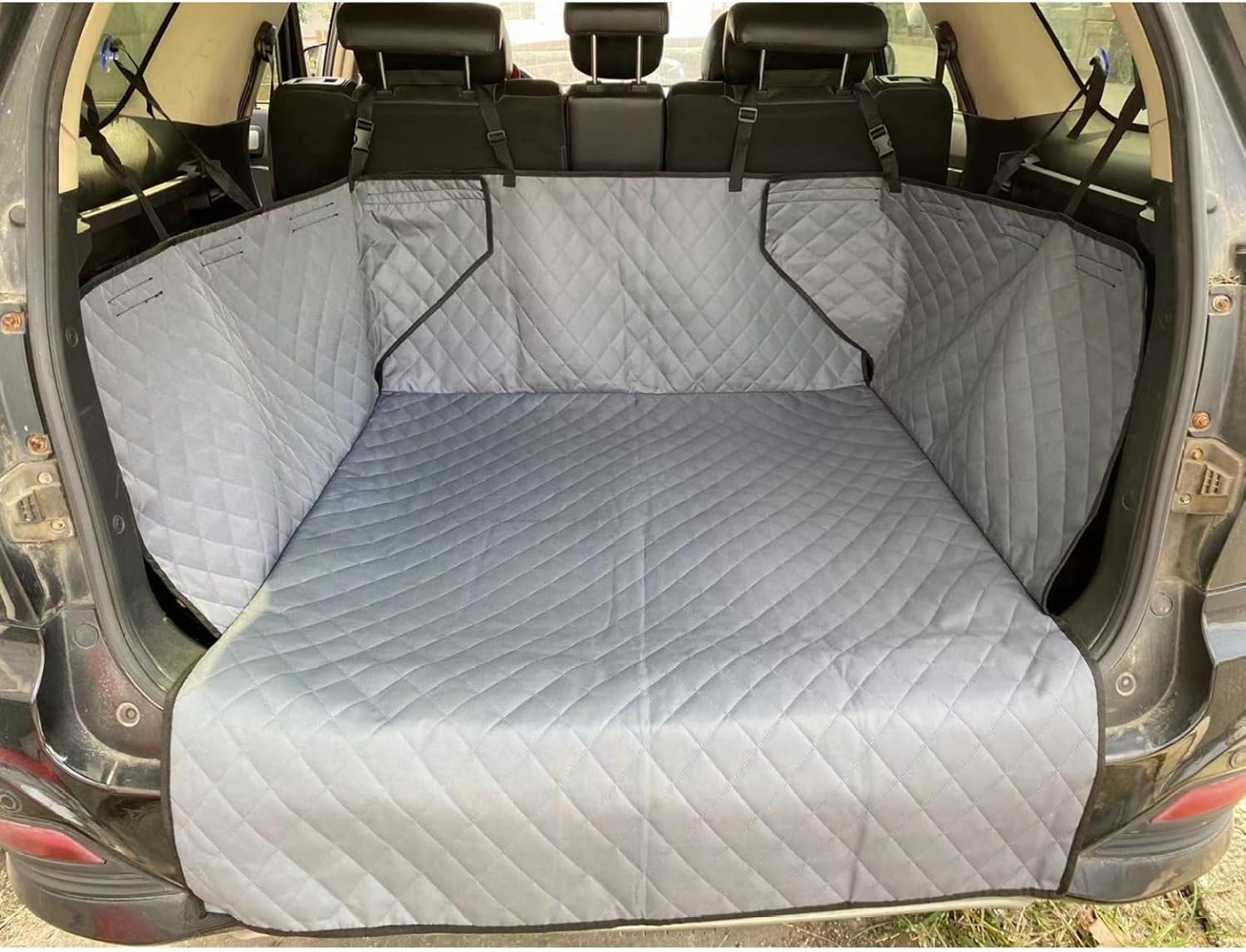 車用 愛玩動物居敷き 汎用版 SUV ブート うしろ側居敷き 飛び出し押しとどめる 酒を飲むこと押しとどめる 犬セーフ 折り畳み可 ペットシートカバー 犬車に乗せるグッズ ペットマート 汚れた状態キズ押しとどめる 犬 車 旅する来歴 薄墨色