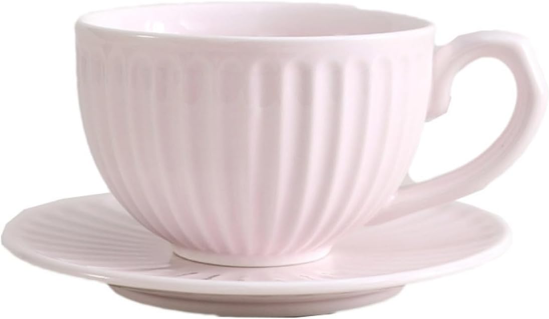 華麗な北欧風マグ コーヒー ティー カップ 陶器 贈り物 プレゼント 可愛い 無地 皿付き 優雅なティータイムを演出 日常使い お茶 飲み物 コーヒーカップ 美しい素敵なカップ 300ml 耐久性 実