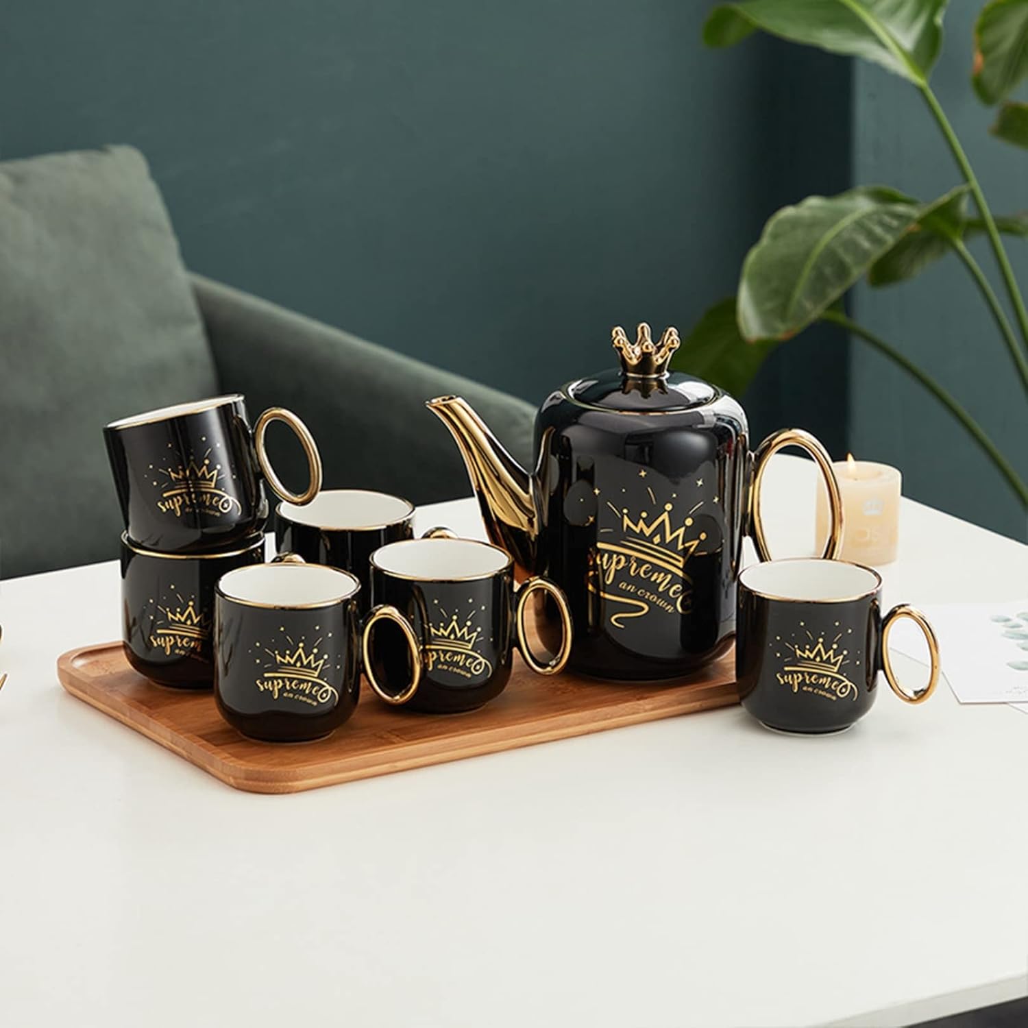 6客セット コーヒーカップ ティーカップセット ボーンチャイナ 茶具 ドリンクカップ ゴールデンリム 食器 コーヒーマグ 来客用 家庭用 日常 ウエディング お祝い フルーツティー 紅茶 リーフティー|GOTO funny 店