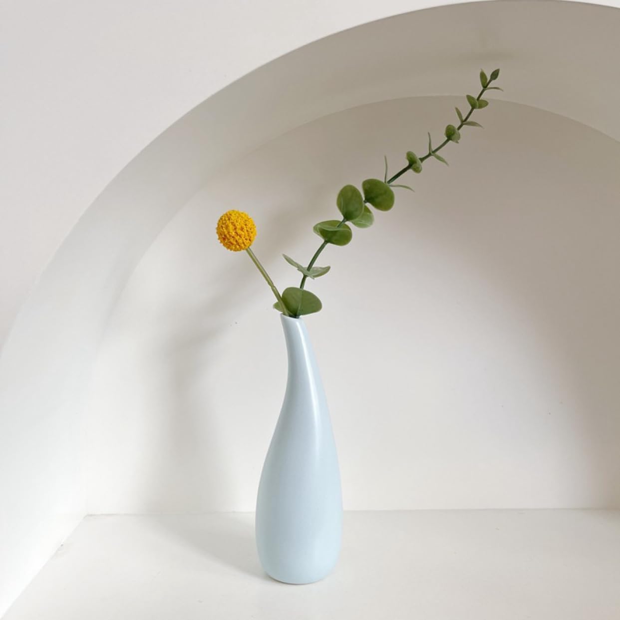 セラミック陶器 フラワーアレンジメント 陶器 花瓶 花器 装飾 セラミックス フラワーベース 寝室 リビング 置物 簡約 北欧風 ホワイト 18cm おしゃれ 一輪挿し 1*18cm 枝 シンプル フ