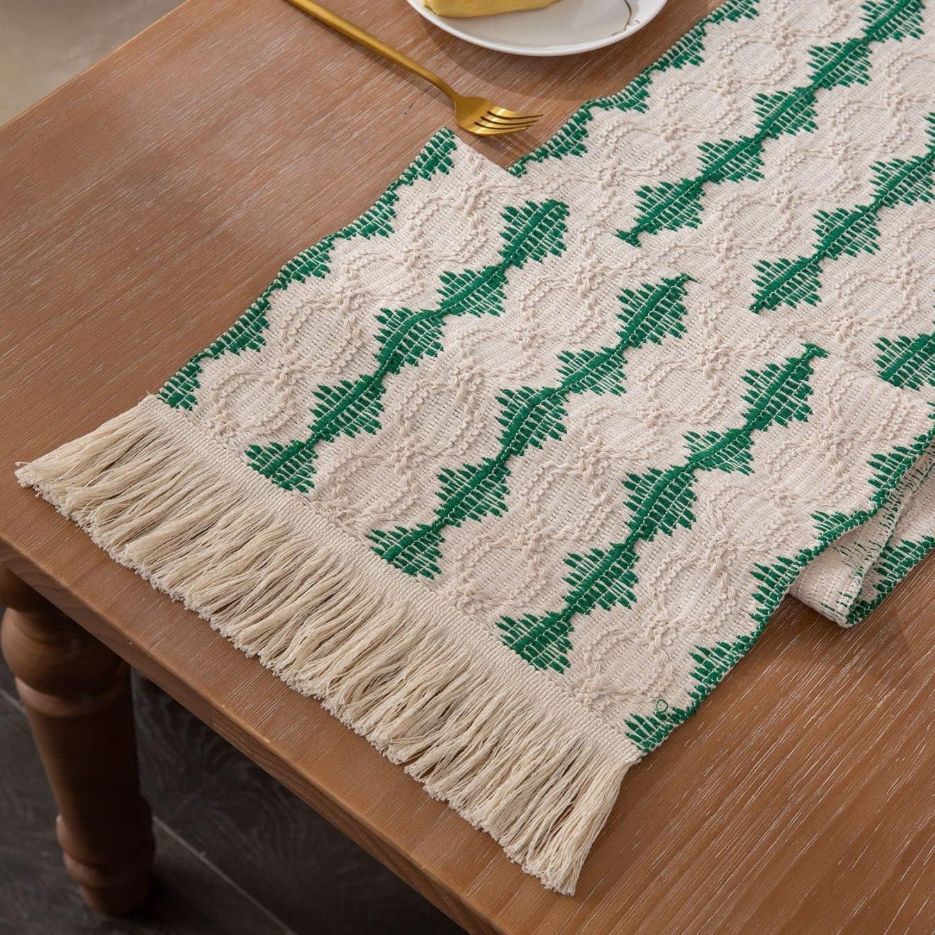 ウォーターヒヤシンスで編まれた アジアン テーブルランナー ブラウン 33*120 壁掛け テーブルセンター イカット タペストリー クロス バリ雑貨 ライトグリーン アジアン雑貨 テーブル センター