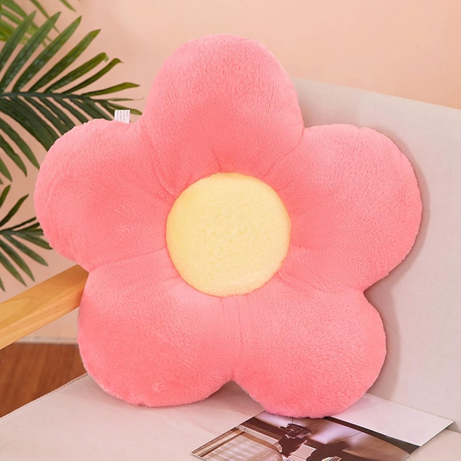 座布団 抱き枕 厚め ふわふわ 花柄 かわいい INS風 柔らかい お尻に優しい 体圧分散 持ち運び クッション枚 腰にやさしい リビング オフィス 車 喫茶店 在宅勤務 ピンク2 35x35cm 四