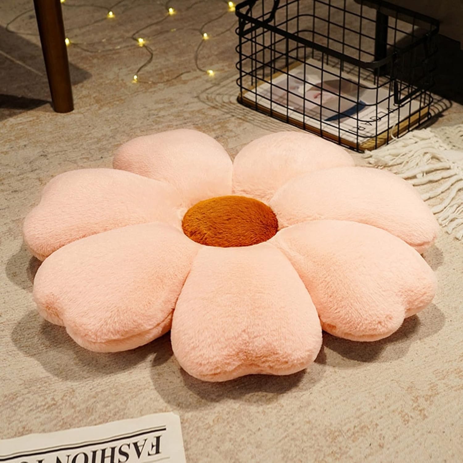 北欧 座布団 座面クッション 花柄 かわいい ピンク ふわふわ お尻に優しい 体圧分散 高反発 保温 クッション 抱き枕 リビング オフィス 読書 和室 車 持ち運び オールシーズン 直径60cm