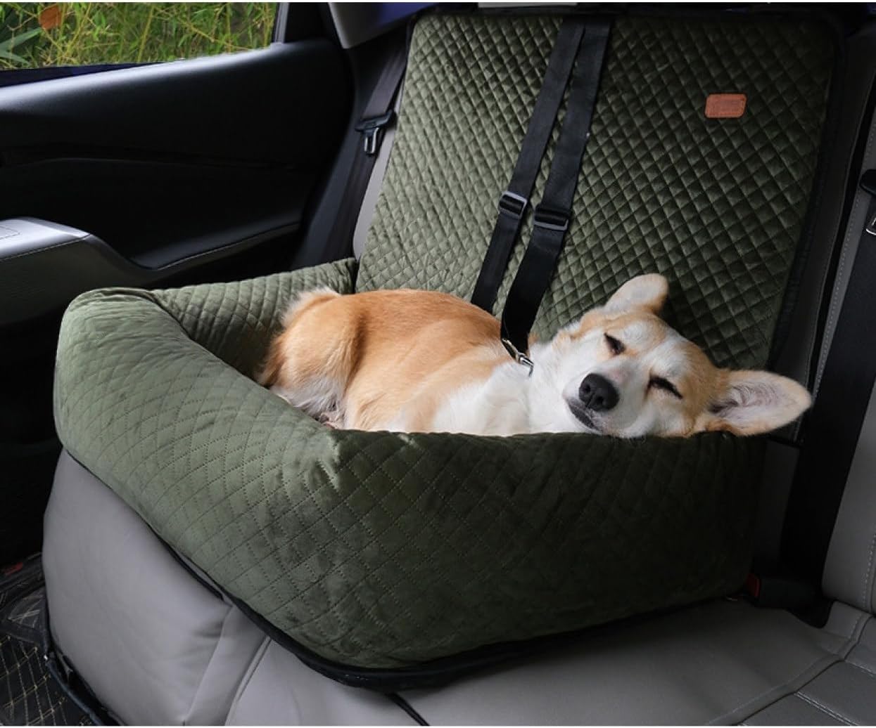 犬 運転ボックス席 2way 愛玩動物用運転腰掛け 小型犬 中型犬 車用 ドライブキャリー 寝台 うしろ側腰掛け くるま装置 汚れた状態押しとどめる 運転寝台 飛び出し押しとどめる 76*52*57 鉄道車両装置 お出か