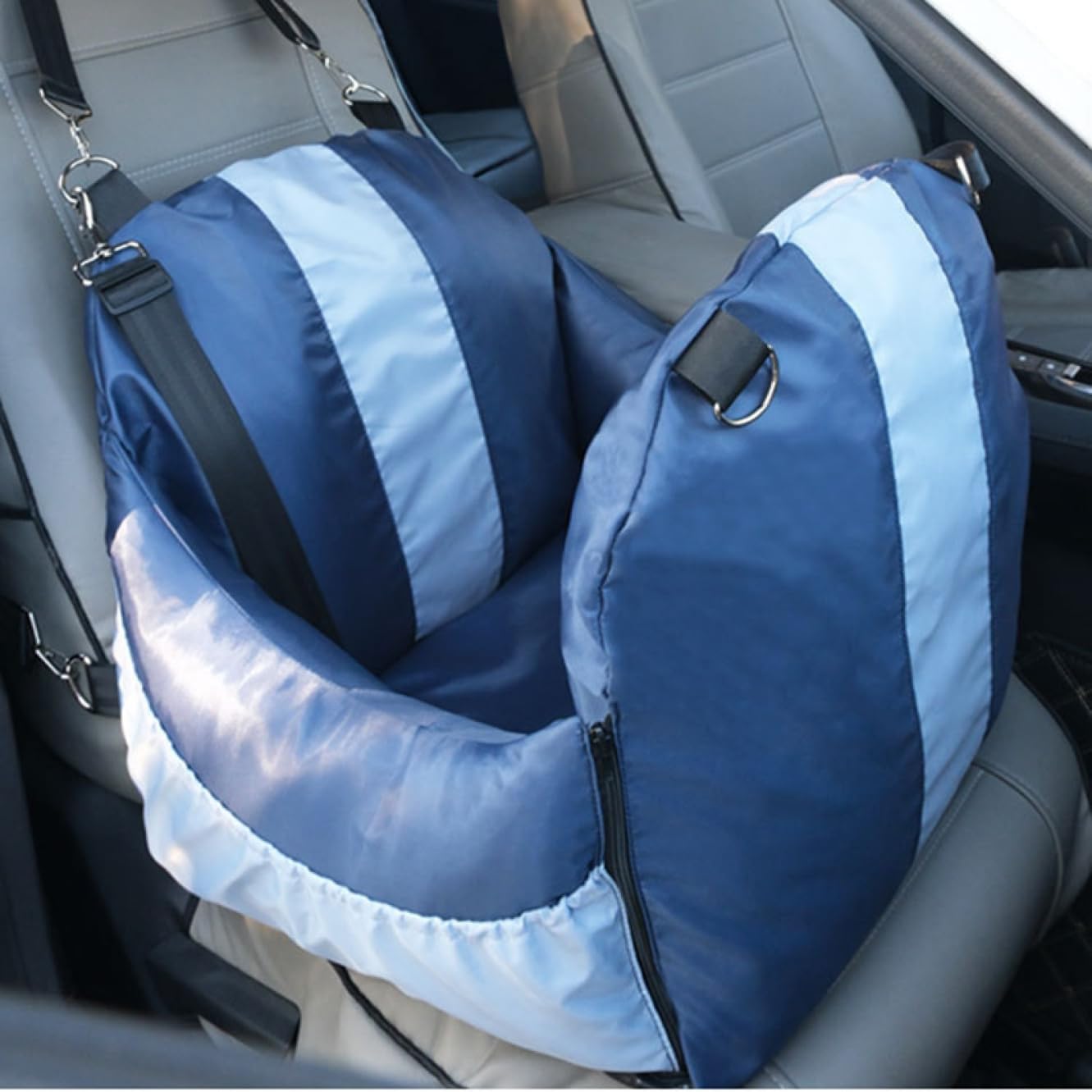 ペット用 ドライブボックス 50*43*46 犬車用ペットシート 座席シート 小型犬 ペット ドライブキャリーボックス ドライブシート ペットベッド ブルー 猫用 犬用 車載 夏冬兼用 ペット用品 ド|GOTO funny 店
