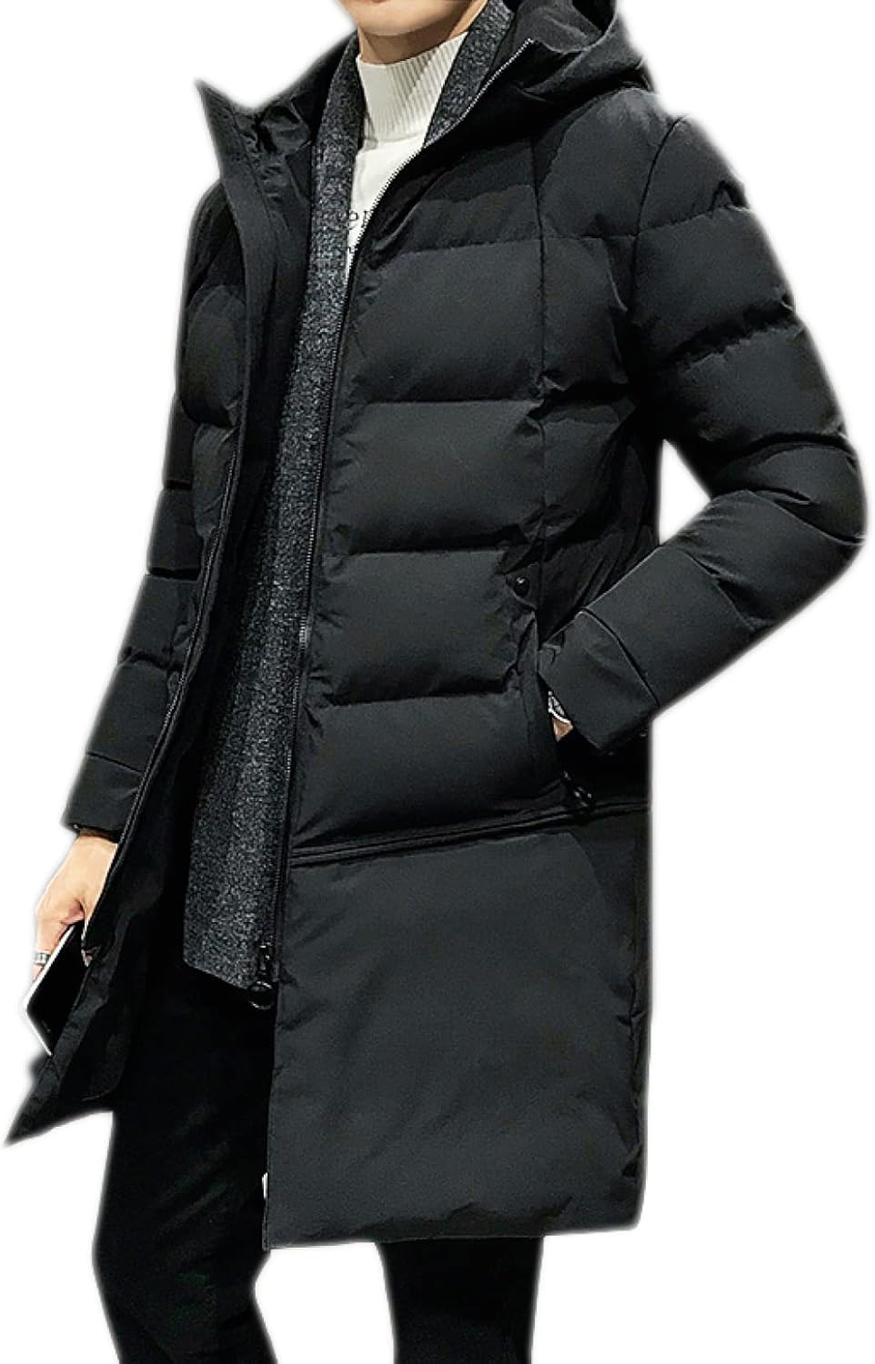 冬服 ダウンジャケット 中綿 ダウンコート メンズ 男性 無地 立襟 冬物 フード付き ポケット 防寒対策 暖か ロング丈 厚手 ウオーキング フェザー 大きいサイズ ジャケット 普段使い 釣り ウオ