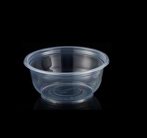 包装箱 使い捨てボウル 弁当箱 丸型弁当箱 プラスチック 厚手 蓋付き 食器 透明粉氷ボウル (320ml 蓋付き*300個)