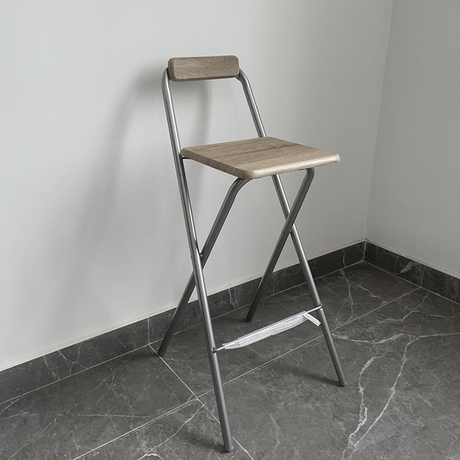 折りたたみチェア ハイスツール パイプ椅子 ダイニングチェア カウンターチェア バーチェア 座高さ75cm 背付き 足置き リビング バー 喫茶店 居酒屋 ダイニングチェア コンパクト収納 組立不要