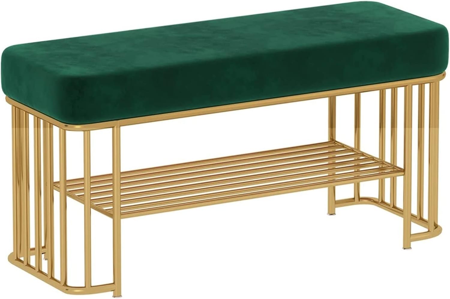玄関靴ベンチ 収納ベンチ ベッドベンチの端 工業用金属製玄関ベンチ 靴収納 ソフトクッション付き 1段 玄関靴収納オーガナイザー 廊下 寝室 リビングルーム用 (Col