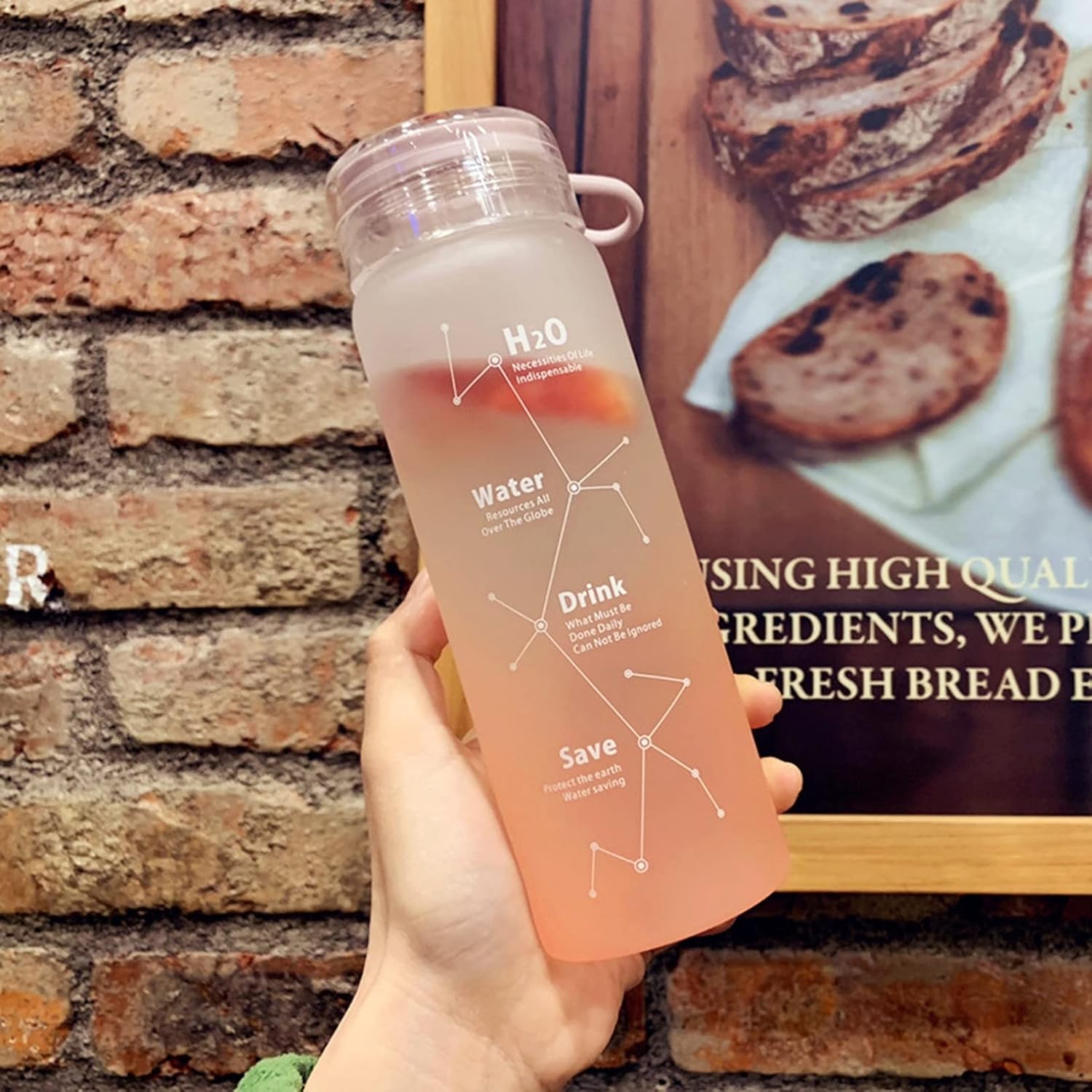 ガラス水筒 460ml クモガラス クラーデションカラー カバー付き クリアボトル 耐熱ボトル 直飲み 水分補給 女の子 男女通用 カップル 会社用 オフィス 学校用 携帯用 便利 ファッション ギフ