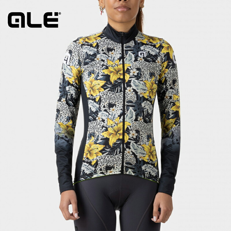 【ポイント5倍 マラソン期間中】ALE(アレ)サイクルジャージ 秋冬 レディース[12℃/18℃対応 柔らかく滑らかな生地] 自転車 ロードバイク サイクルウェア グラフィック柄 おしゃれ(HIBISCUS LADY/23037460)｜GORIX 公式 店