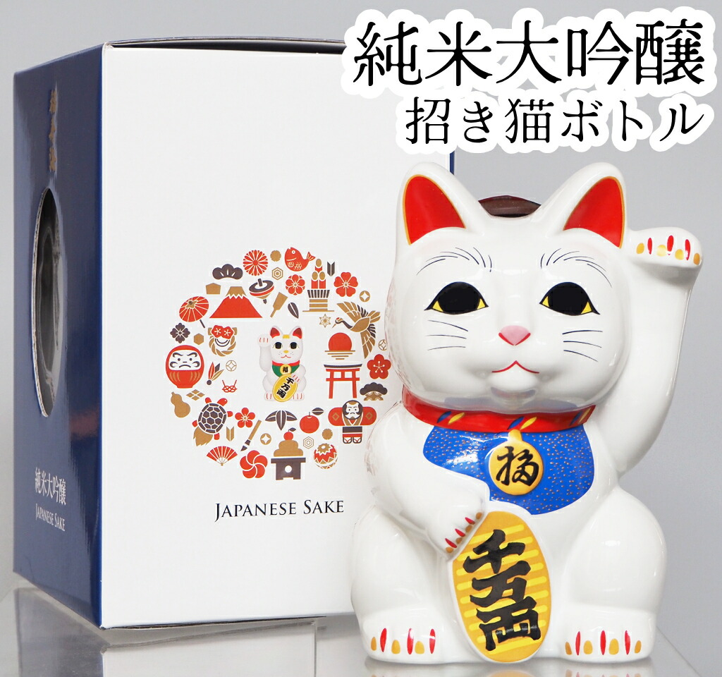 楽天市場】開運 白いネコ いらっしゃい 麦焼酎 720ml 25度 招き猫 藤居