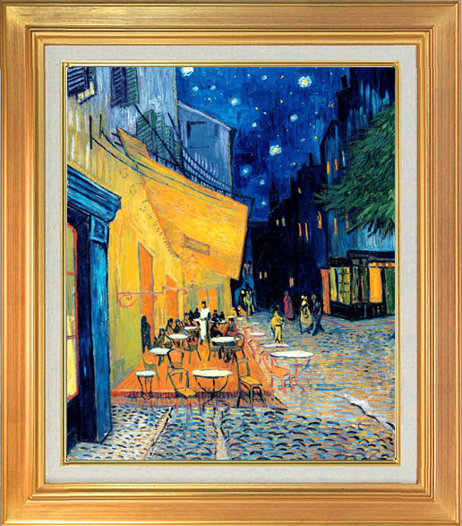 楽天市場】手描き 油絵 複製画 模写 ゴッホ「夜のカフェテラス