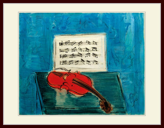 デュフィ・「Violon rouge sur fond bleu」