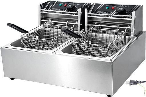 電気フライヤー 卓上フライヤー 業務用フライヤー 12L 二槽式 温度調節可能 操作簡単|Gourdスポーツ店