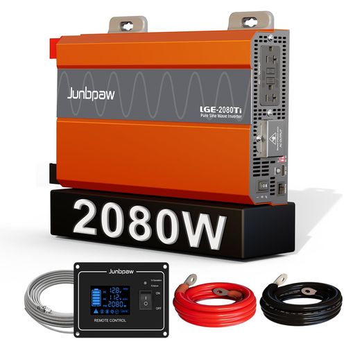 2080W純正弦波インバーター12VDCから100V110VAC変換6000Wピーク出力5V2.1AUSBポート搭載静音ファン高耐久コンデンサー内蔵RVキャンピングトラック緊急用オフグリッド電源対応