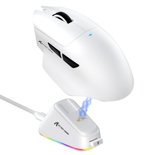 MAMBASNAKExATTACKSHARKV6ゲーミングマウスワイヤレス三モード接続(有線/2.4GHz/Bluetooth)超軽量65gプラスマイナス3g光学センサーPAW3311DPI最大25000調整可能大容量電池