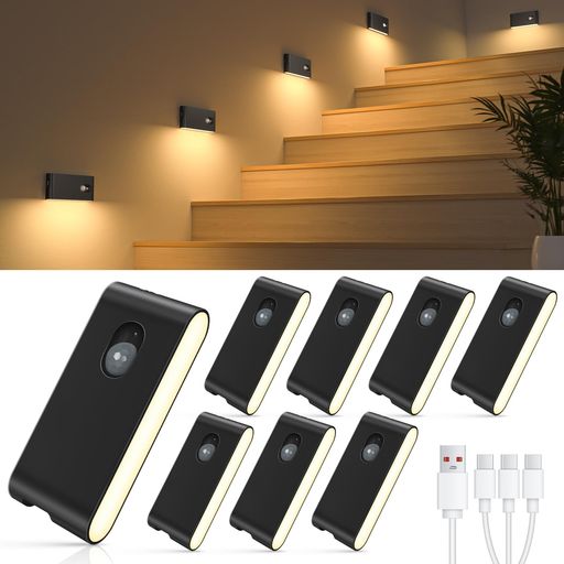 WILLEDじんかんせんさーライト室内用上がり段点火装置無線電話人感検出器室内申し受ける式暖色痛いところ点火装置人感検出器上がり段・通路・キッチン・クローゼット・キャビネット・臥し所・子供部屋用(8個)