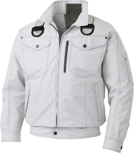 サンエス(SUN-S)空調設備風神服盛りだくさん馬具用長袖上衣KU95100Gしろがね色L【服のみ】
