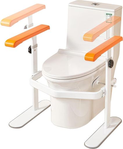 TUIYIDUOトイレ用手すり介護トイレ用サポート手すりトイレ用高齢者用安全補助トイレライザー介護サポート立ち上がり補助トイレ用アーム補助高さ調整可能組立簡単日本語説明書付き(ホワ…