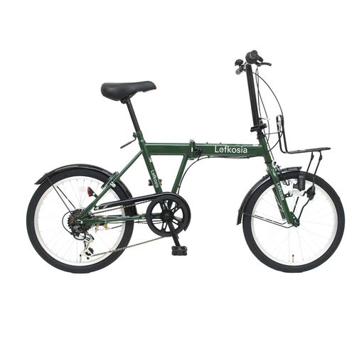 いの一番(Top) チャリンクス レフコシア 折り畳み 銀輪 ミニベロ 20in うす暗い緑であること シマノ6段変速 スチール写真 街乗り