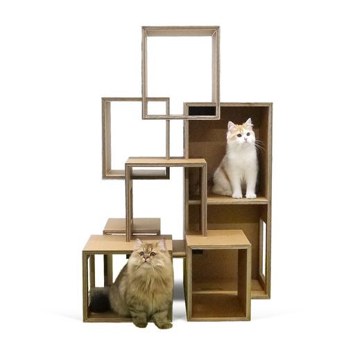PAPER NEW STANDARD キャットタワー セブンルームズ 多頭飼い 強化段ボール 工具不要 組立簡単 日本製 おしゃれ インテリア 高さ1100mm|Gourdスポーツ店