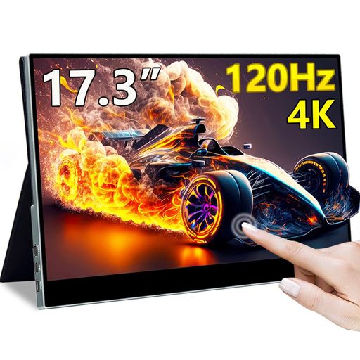 Cuview17.3in4K120サイクルモバイルモニタータッチパネル3840x2160100%P3色域10Bits全貼合受け支えるMPPスタイラスサブモニターゲーミングスイッチ用疲労困憊目助け出す万覚え帳マイコン/スマホ/パソコン/Macなど相応う