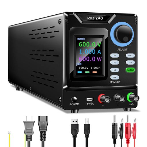 RUZIZAO変数直流釣り合い化ワット数(0-600V0-1A)釣り合い化ワット数、エンコーダノッブ、記憶装置、最終生産物取り替えっこ、鍵を掛ける名取り草付き添い人、マイコン放送番組能力のある、4