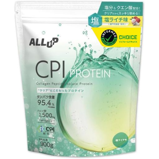 ALLUPCPIたんぱく質塩ライチ味わい900gせつ然たるたんぱく質【インフォームドチョイス手に入れる】コラーゲンペプチドスッキリ溶け分かりやすい好いたらしい低脂質