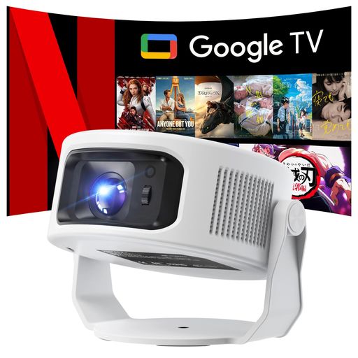 Philoent映写機身寄り用小型【GoogleTV積み上げる\u00261080P8K相応う\u0026HDR高活動的画質\u00261400Ansi】HiFi金棒引き内蔵270°回転させる上昇限度静音0.5M短距離映し出す無線LAN6Bluetooth5.4